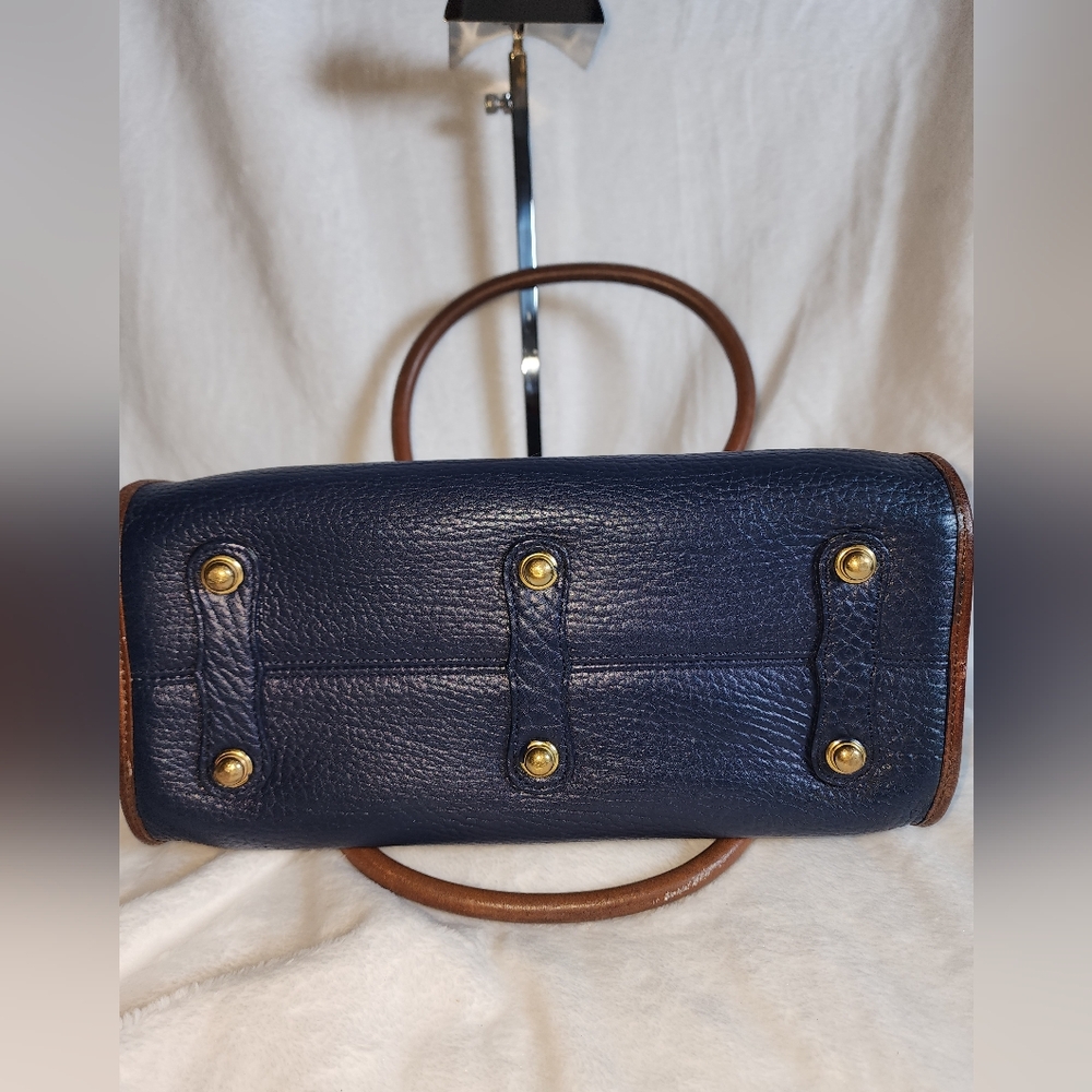 Vintage Dooney & Bourke Tan and Navy Leather satchel - Picture 5 of 5